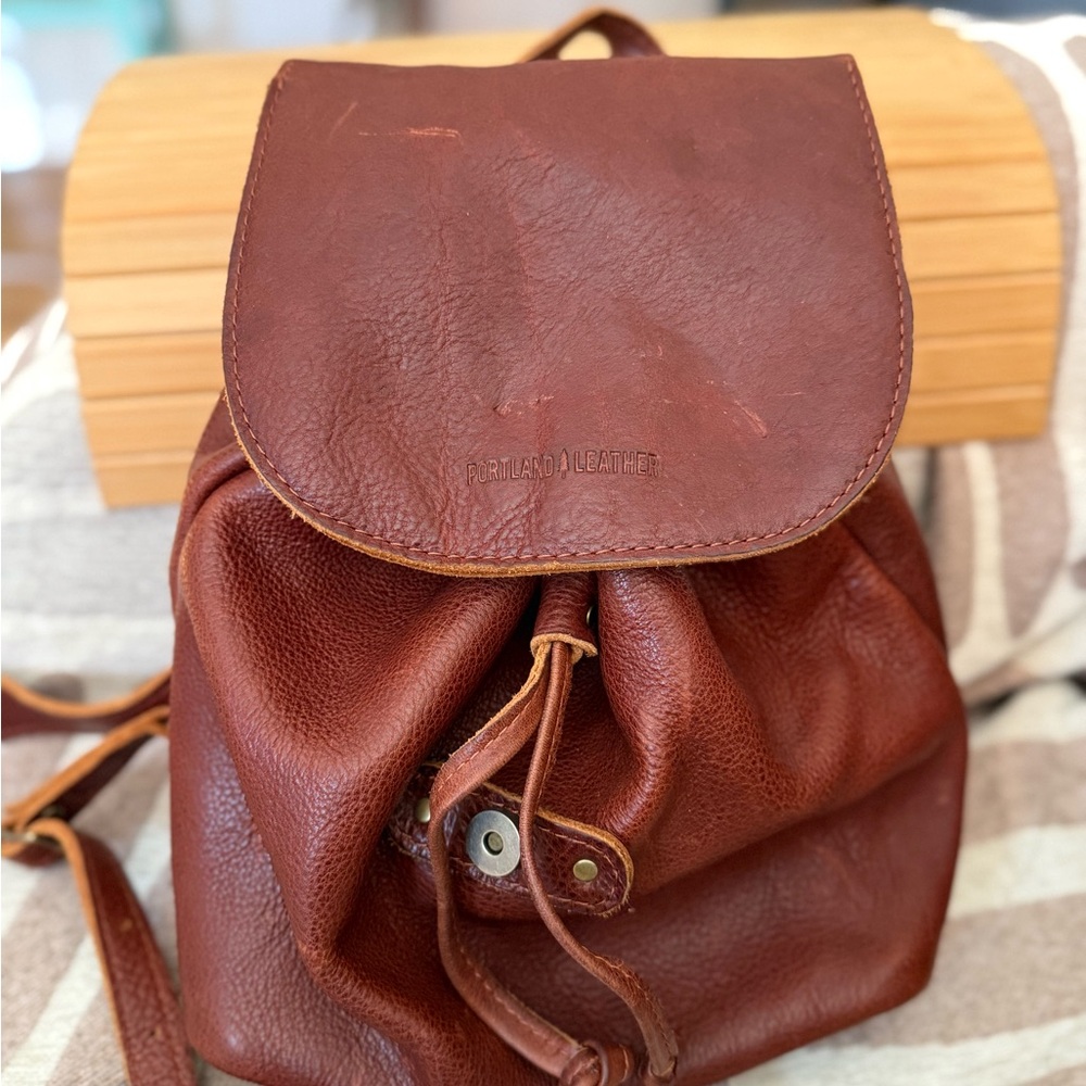 Portland Leather Rich Brown Rucksack